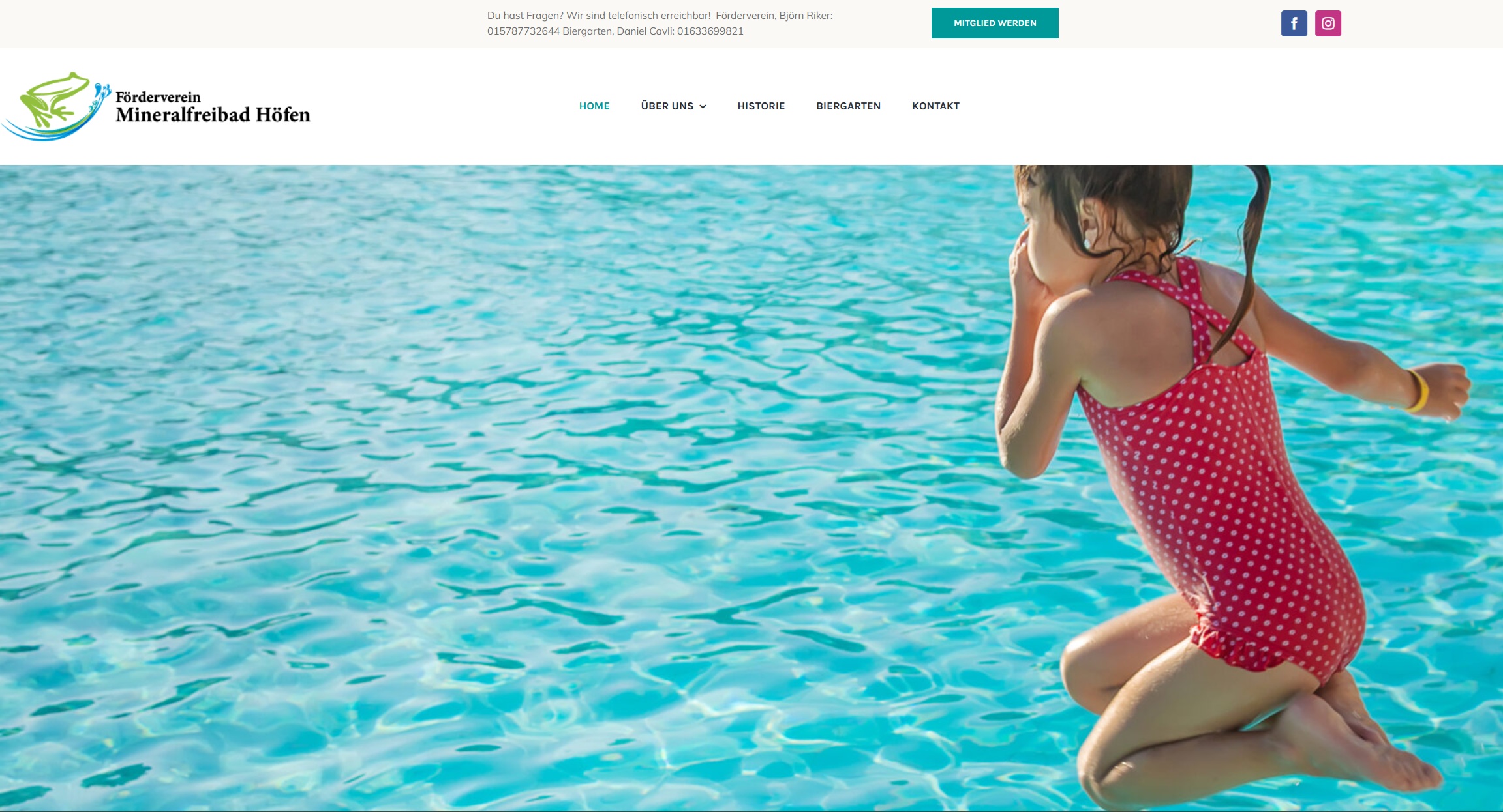 webdesign homepage foederverein mineralfreibad hoefen sel-fi